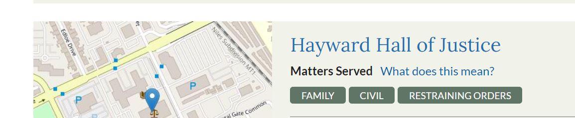 Picture of courthouse with "Matters served" list
